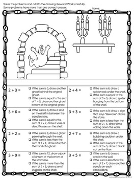 Halloween Math: Addition Facts, image 2