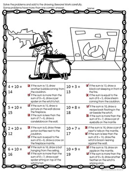 Halloween Math: Addition Facts, image 3