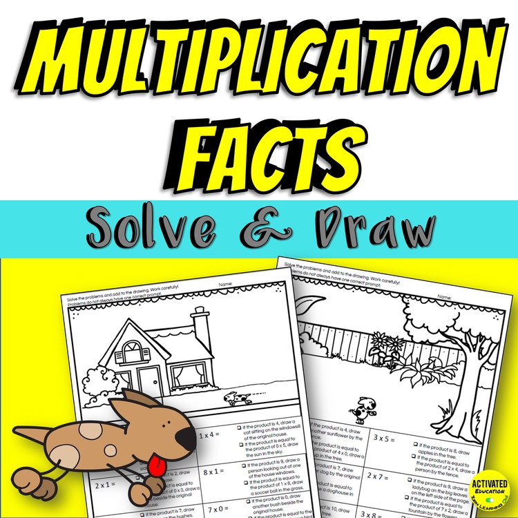 Multiplication Facts Solve & Draw | Multiplication Practice | No Prep Math
