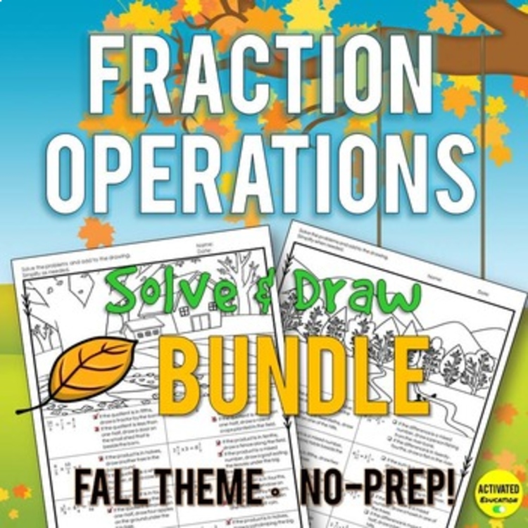 Autumn Fraction Operations Bundle