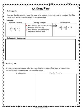 Fraction & Decimal Operations Solve & Draw | Free Math Practice Worksheet, image 4