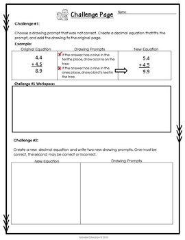 Autumn Decimal Operations Coloring Activity, image 4
