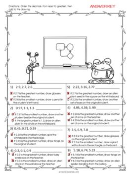 Decimal Place Value Color by Answer | Decimal Number Sense Worksheets | No Prep, image 3