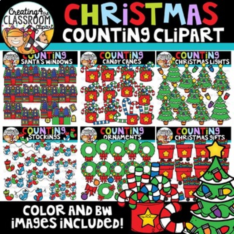 Christmas Counting Clipart Bundle {Christmas Clipart}