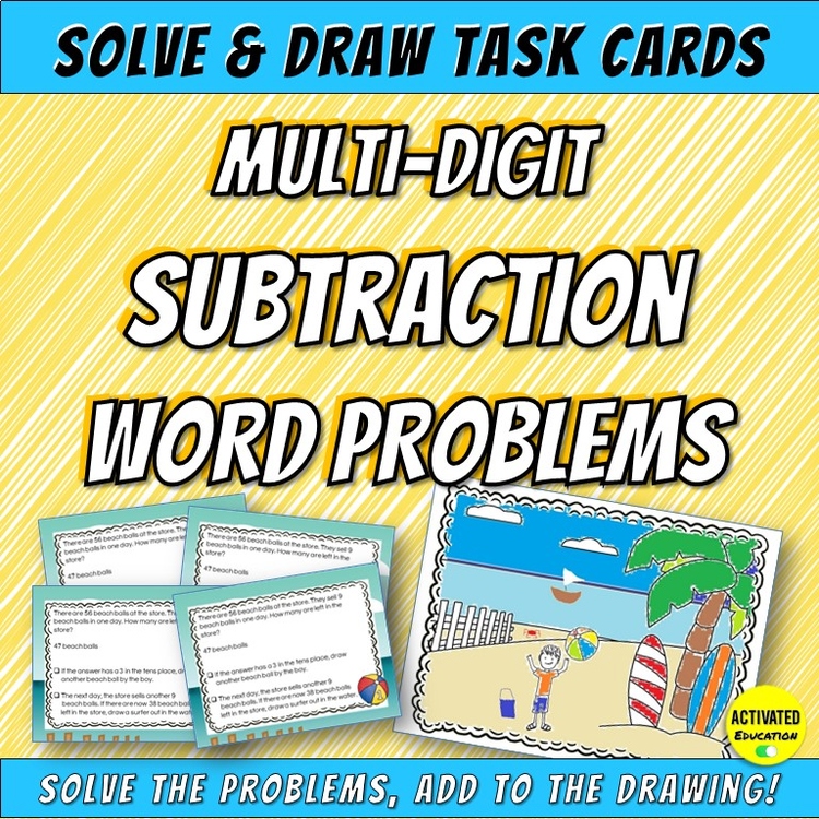 Subtraction Word Problems Task Cards