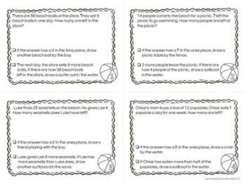 Subtraction Word Problems Task Cards, image 4