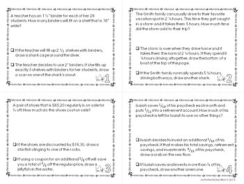 Fraction Word Problem Color by Answer Activity — Creative Solve & Draw Math, image 4