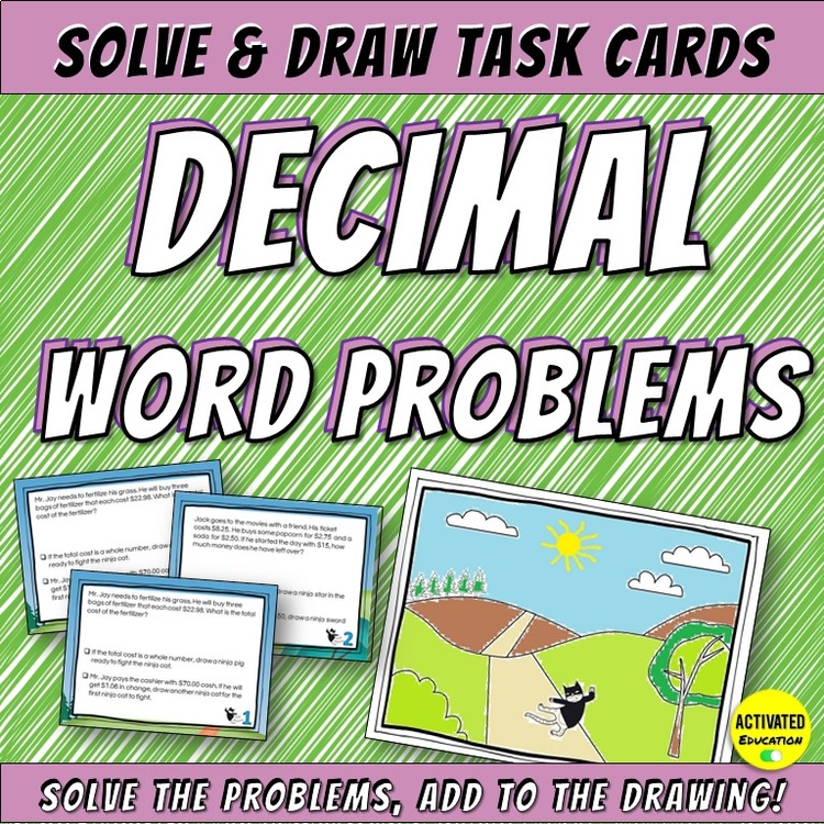 Decimal Word Problems Task Cards