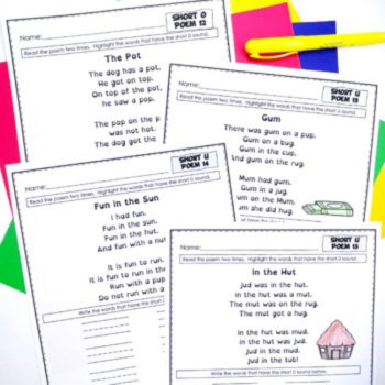 Decodable Poems Workbook Bundle, Decodable Worksheets and Phonics Activities, image 2