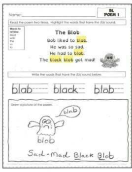 Decodable Poems Workbook Bundle, Decodable Worksheets and Phonics Activities, image 4