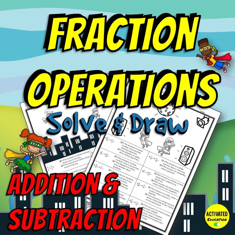 Fraction Addition & Subtraction Color By Answer