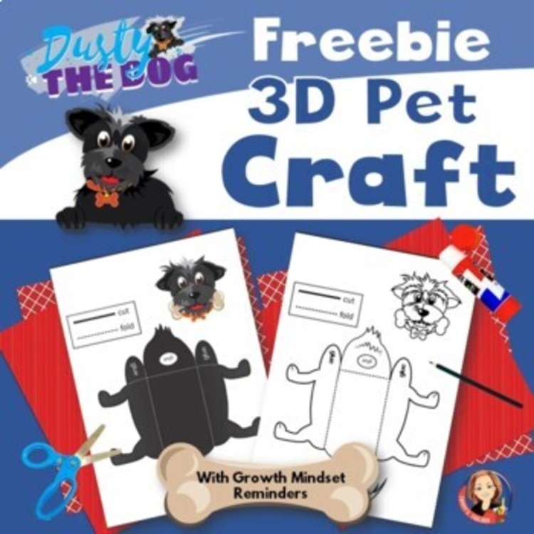 Dog Pet for your Desk Growth Mindset Activity and Craft