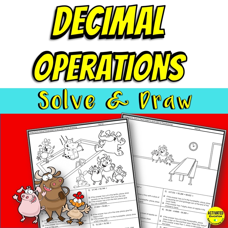 Decimal Operations Coloring Activity | Add, Subtract, Multiply & Divide Decimals