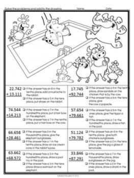Decimal Operations Coloring Activity | Add, Subtract, Multiply & Divide Decimals, image 2