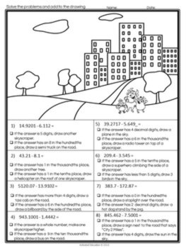 Decimal Operations Coloring Activity | Add, Subtract, Multiply & Divide Decimals, image 3