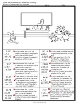 Decimal Operations Coloring Activity | Add, Subtract, Multiply & Divide Decimals, image 4