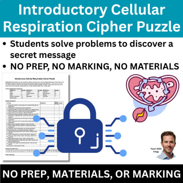 Introductory Cellular Respiration Cipher Puzzle - Ecology Activity | ATP, Energy