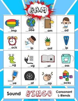 Beginning Consonant Blends Phonics Bingo Game, Phonemic Awareness Activities, image 3