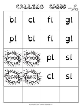 Beginning Consonant Blends Phonics Bingo Game, Phonemic Awareness Activities, image 4