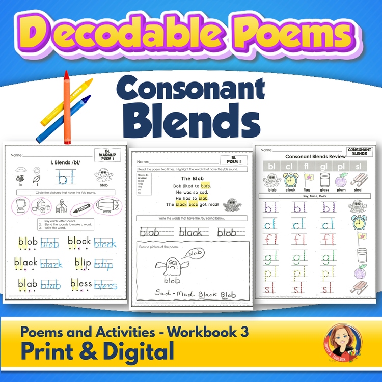 Consonant Blend Decodable Readers Poems and Worksheets