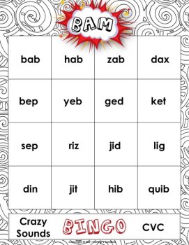 Phonics Bingo Game for Nonsense Word Fluency Practice, image 2