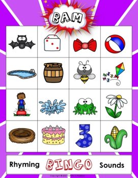 Rhyming Words Bingo Games for Phonemic Awareness, image 2