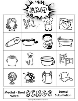 Phoneme Substitution CVC Phonics Bingo Game, Alphabet Sounds, Phonemic Awareness, image 3