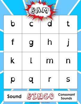 Phonics Bingo Game for Consonant Letter Sound Recognition, Phonemic Awareness, image 2
