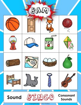 Phonics Bingo Game for Consonant Letter Sound Recognition, Phonemic Awareness, image 3