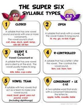 6 Syllable Types Bingo Activities, Editable Word Cards, Syllable Division Game, image 4