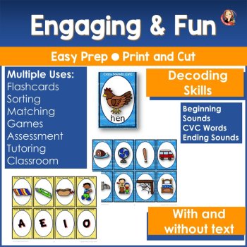 Short Vowel Sounds CVC Card Game for Phonemic Awareness, image 4
