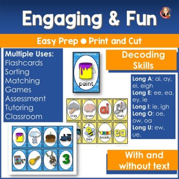 Long Vowel Sounds Card Game for Phonemic Awareness, image 3