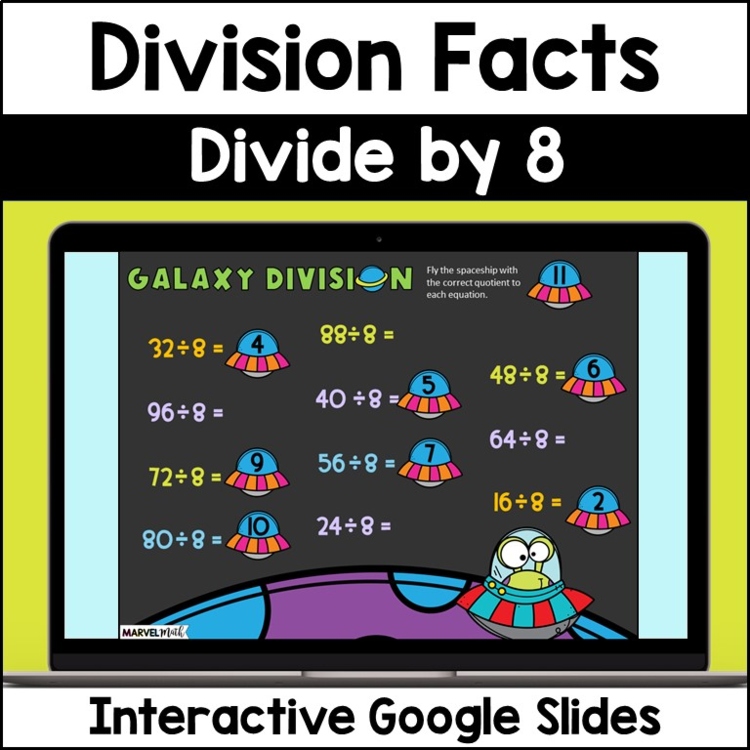 ÷ 8 FUN Division Facts Practice - Digital Activities - Division Fluency