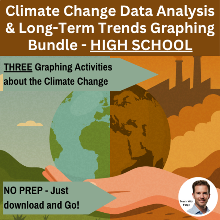 Climate Change Data Analysis & Long-Term Trends Graphing Bundle | HIGH SCHOOL