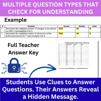 Oxidation Number Cipher Puzzle - Chemistry Activity - Oxidation Number Rules, image 4