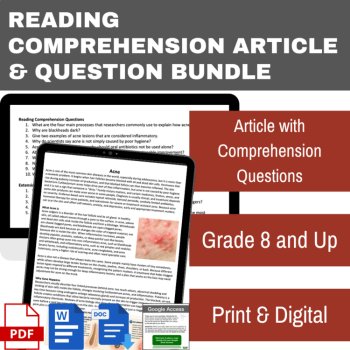 Acne Causes, Treatment, and Skin Health Reading Comprehension | Grade 8 and Up, image 2