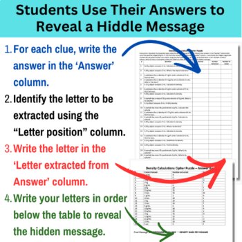 Density Calculations Cipher Puzzle - Chemistry Activity | Density, Mass, Volume, image 3