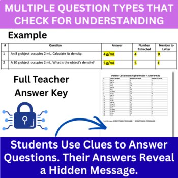 Density Calculations Cipher Puzzle - Chemistry Activity | Density, Mass, Volume, image 4
