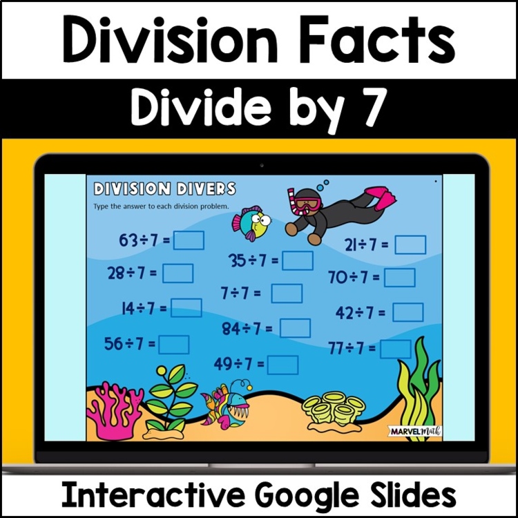 ÷ 7 FUN Division Facts Practice - Digital Activities - Division Fluency