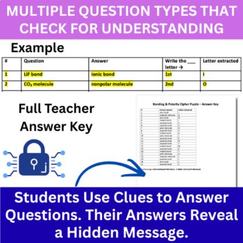Bonding & Polarity Cipher Puzzle - Chemistry Activity | Polar and Nonpolar, image 4