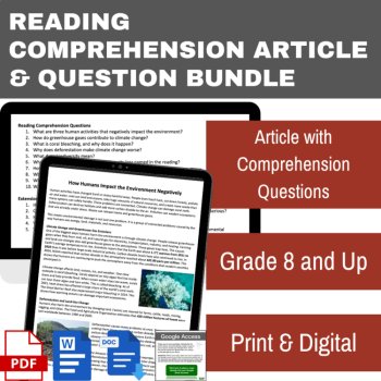 How Humans Negatively Impact the Environment Reading | Grade 8 and Up, image 2