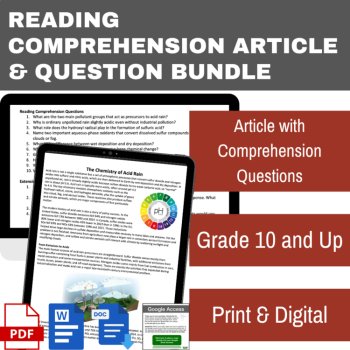 The Chemistry of Acid Rain Reading - Acid Precipitation, pH | Grade 10 and Up, image 2