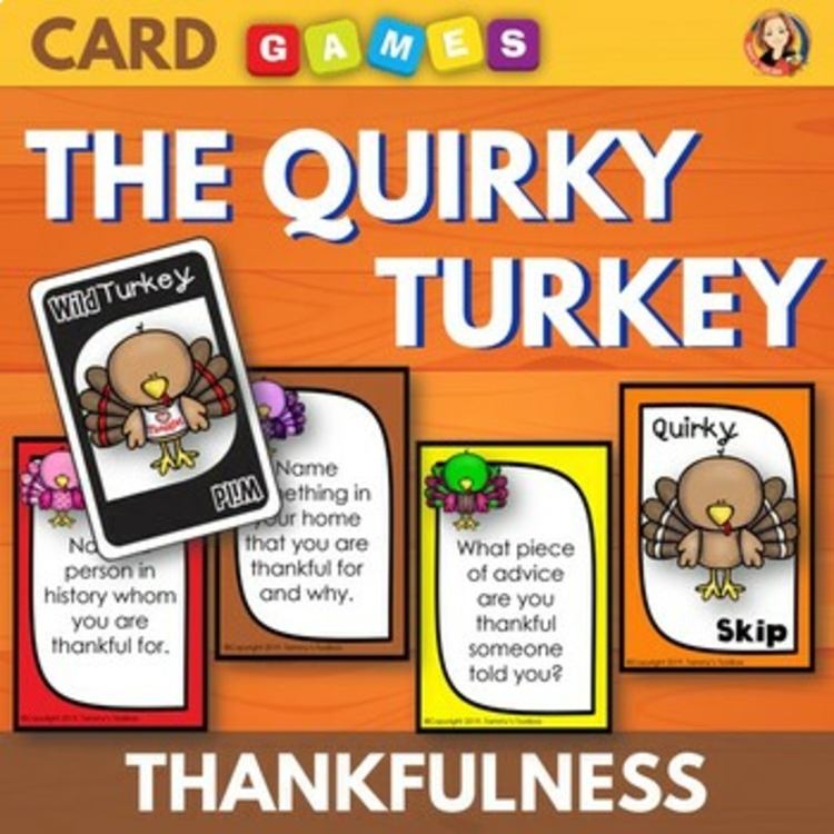 Thanksgiving Turkey Writing Prompts, Editable Card Game and Coloring Sheets
