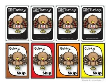 Thanksgiving Turkey Writing Prompts, Editable Card Game and Coloring Sheets, image 2