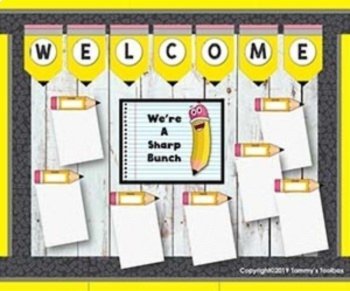 Back to School Bulletin Board Pencil Theme Classroom Decor Freebie, image 3