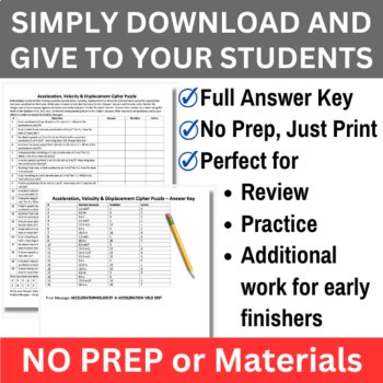 Physics - Force, Motion, and Energy Cipher Puzzle Bundle | Velocity, Momentum, image 2
