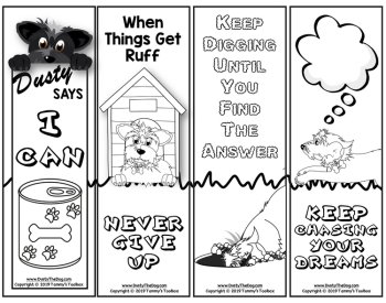 Growth Mindset Bookmark Freebie, Coloring Craft Activity with Dusty the Dog, image 4