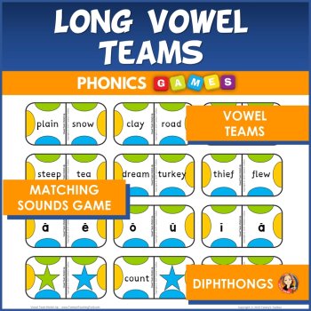 Long Vowel Teams Card Game, Phonemic Awareness and Word Fluency Activity, image 2