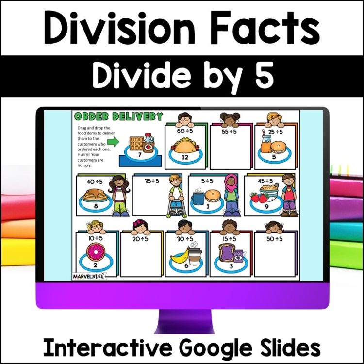 ÷ 5 FUN Division Facts Practice - Digital Activities - Division Fluency