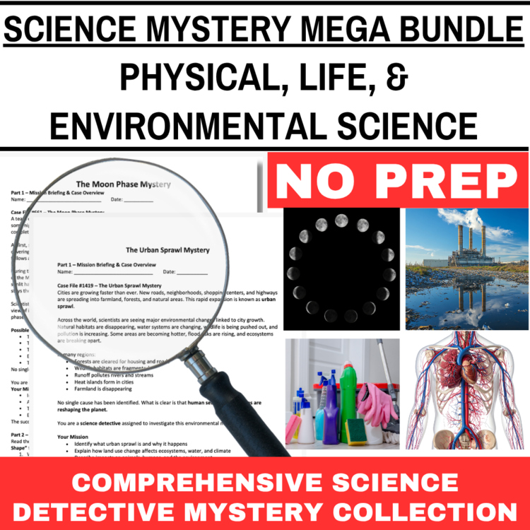 Science Detective Mystery Bundle | Chemistry, Human Body, Environmental Science